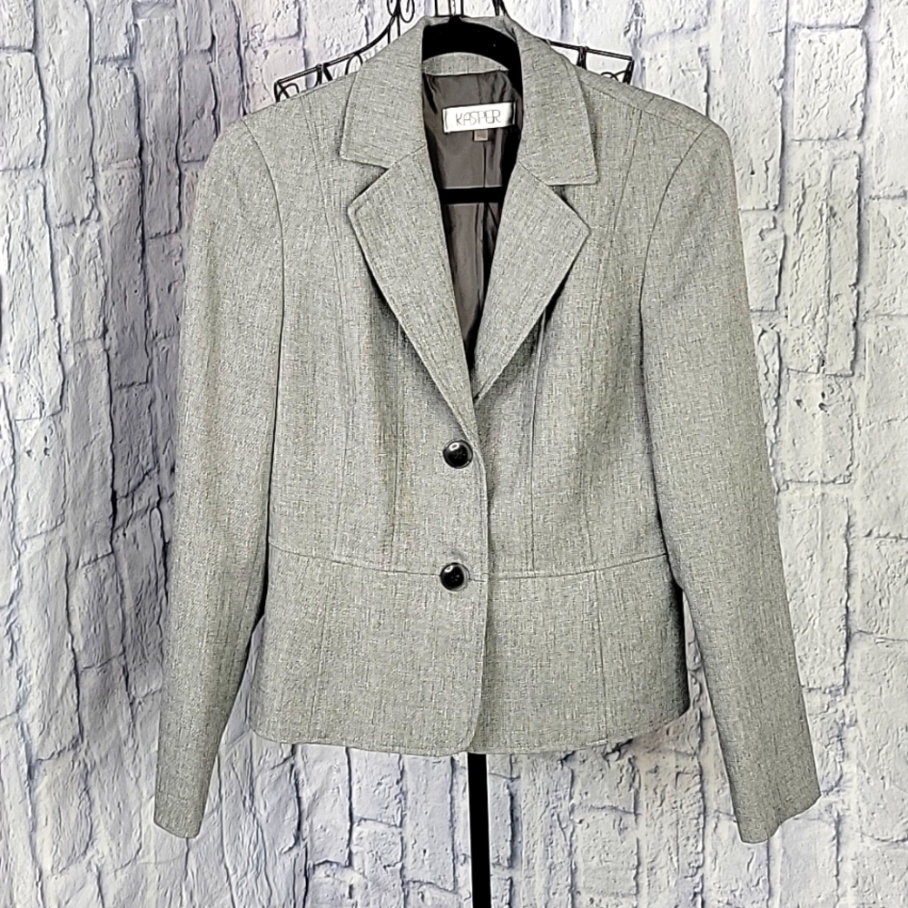 KASPER 2PC Light‎ Gray Pants and Jacket Dress Suit Size 8